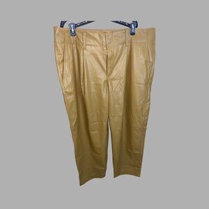 A New Day tan leather gaucho pants size 18